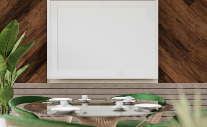 3D interoir design for living room and mockup frame